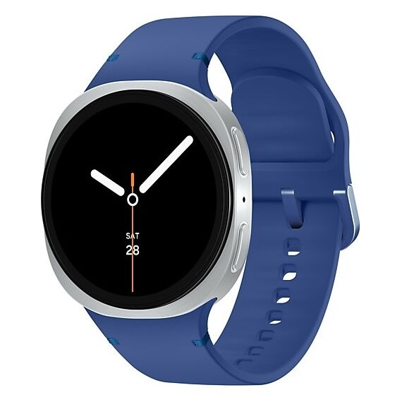 Galaxy Watch8 | 44 мм | Silver | Sport/Blue | S/M, Размер ремешка : S/M, Тип ремешка : Sport, Размер корпуса : 44 мм, Подключение часов : Bluetooth / Wi-Fi, Цвет ремешка: Blue, Цвет: Silver
